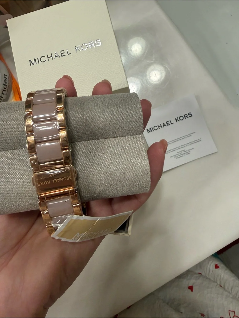 Michael Kors Rose Gold Watch with Blush Accents and Crystal Dial 39mm